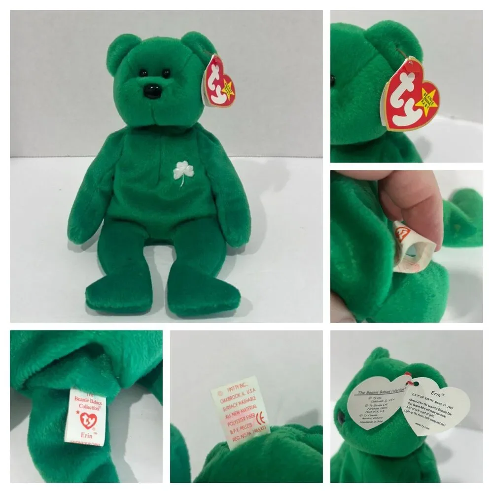 Vintage Collection of Ty Beanie Baby Bears. Spangle,Patriot,Erin,B.B. Bear - Picture 12 of 12